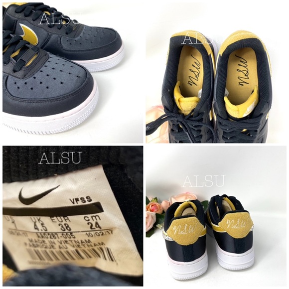 Nike & Swarovski Air Force 1 Canvas Black Yellow W - Picture 7 of 8